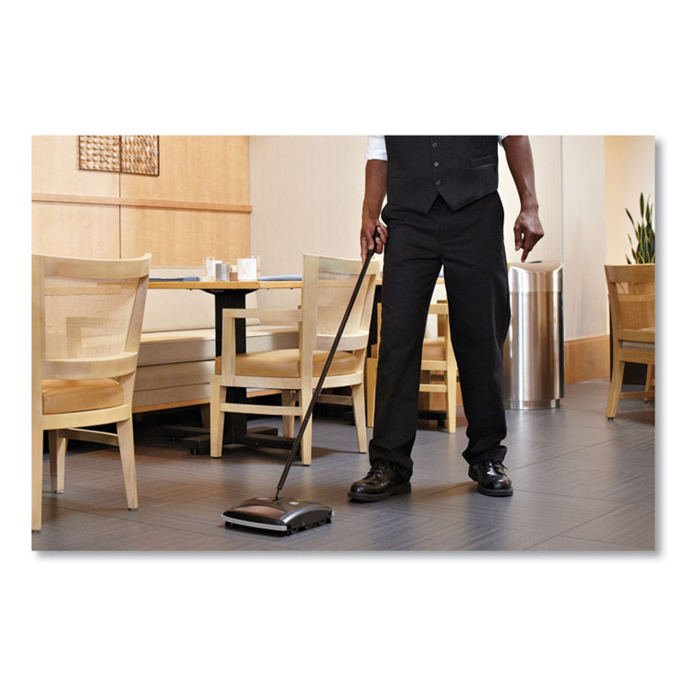 RUBBERMAID COMMERCIAL PROD. 4215-88 BLA Brushless Mechanical Sweeper, 44" Handle, Black/Yellow