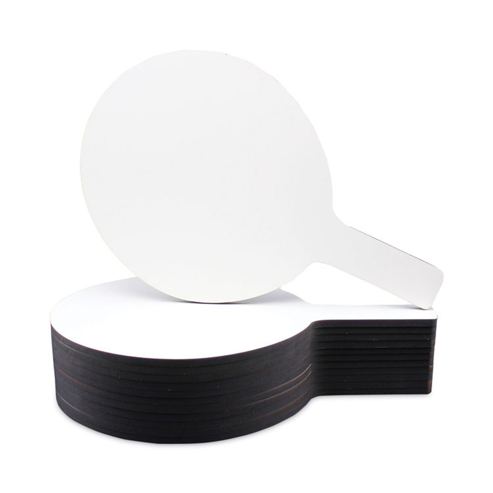 FLIPSIDE PRODUCTS 12032 Dry Erase Paddle, 12" x 7", White Surface, 12/Pack