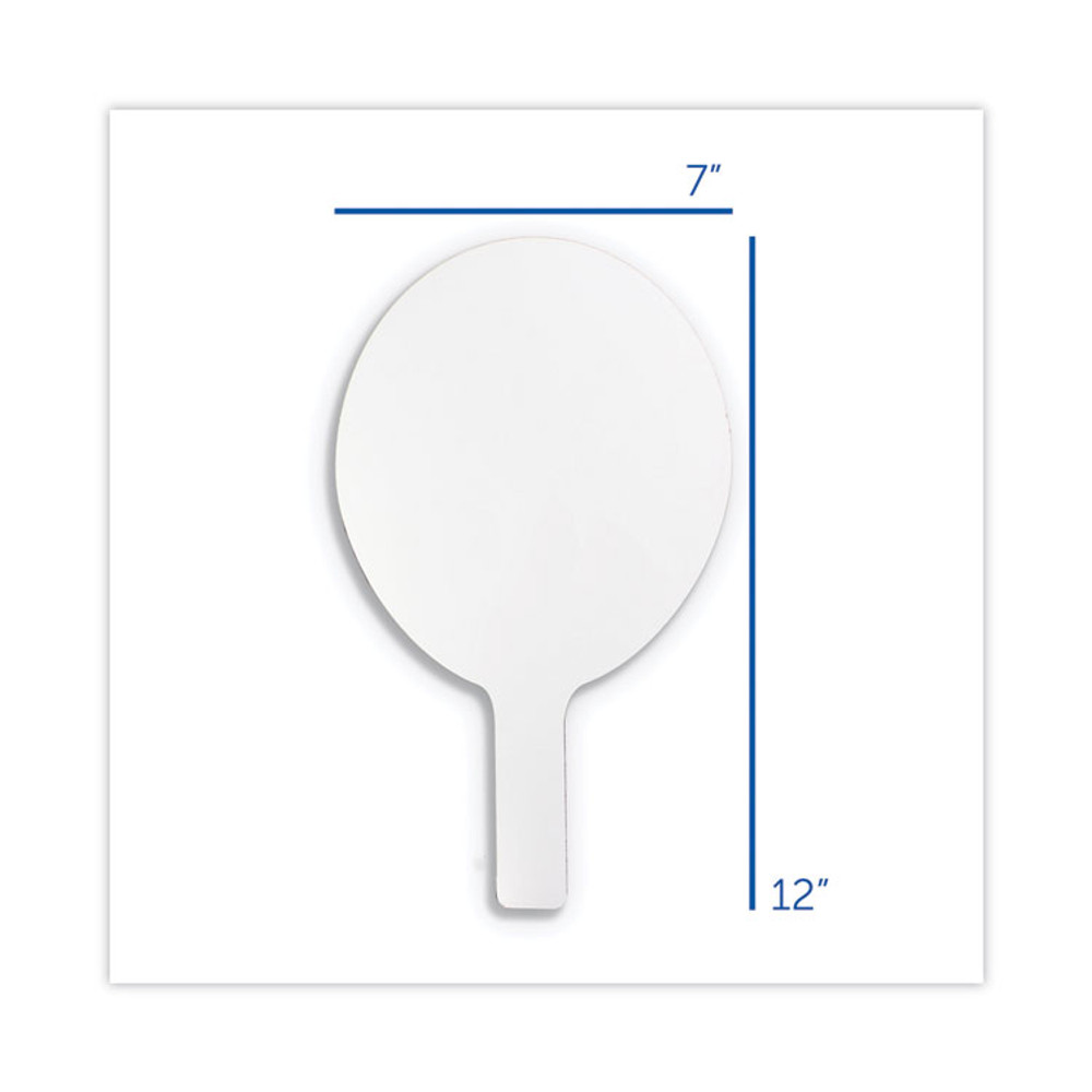 FLIPSIDE PRODUCTS 12032 Dry Erase Paddle, 12" x 7", White Surface, 12/Pack