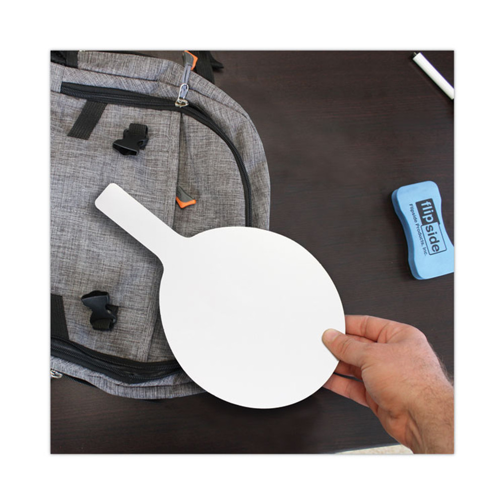 FLIPSIDE PRODUCTS 12032 Dry Erase Paddle, 12" x 7", White Surface, 12/Pack
