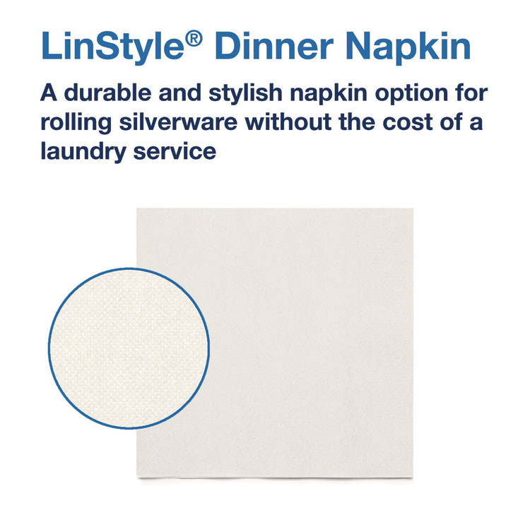 SCA TISSUE Tork® 716002 LinStyle Dinner Napkin, 1-Ply, 15 x 16, White, 1,000/Carton