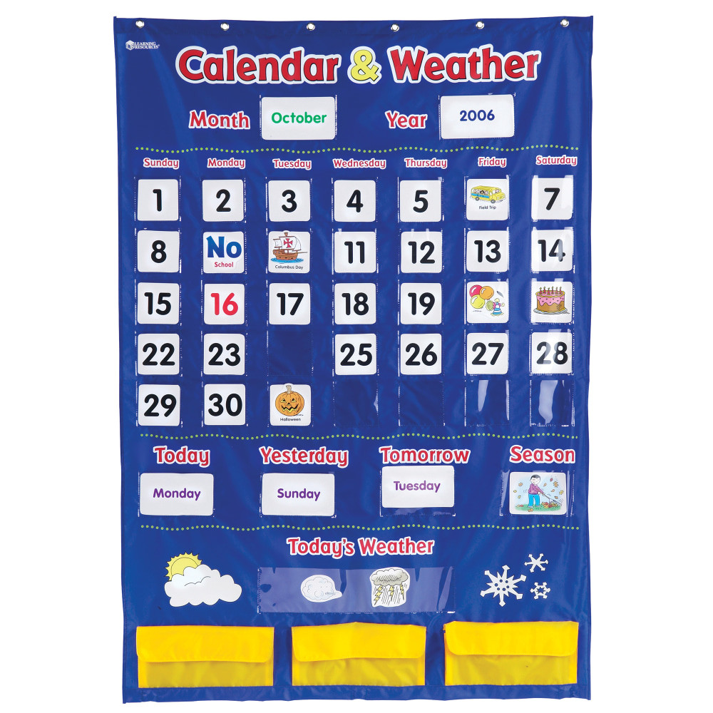 LEARNING RESOURCES, INC. Learning Resources LER2418  Calendar And Weather Pocket Chart