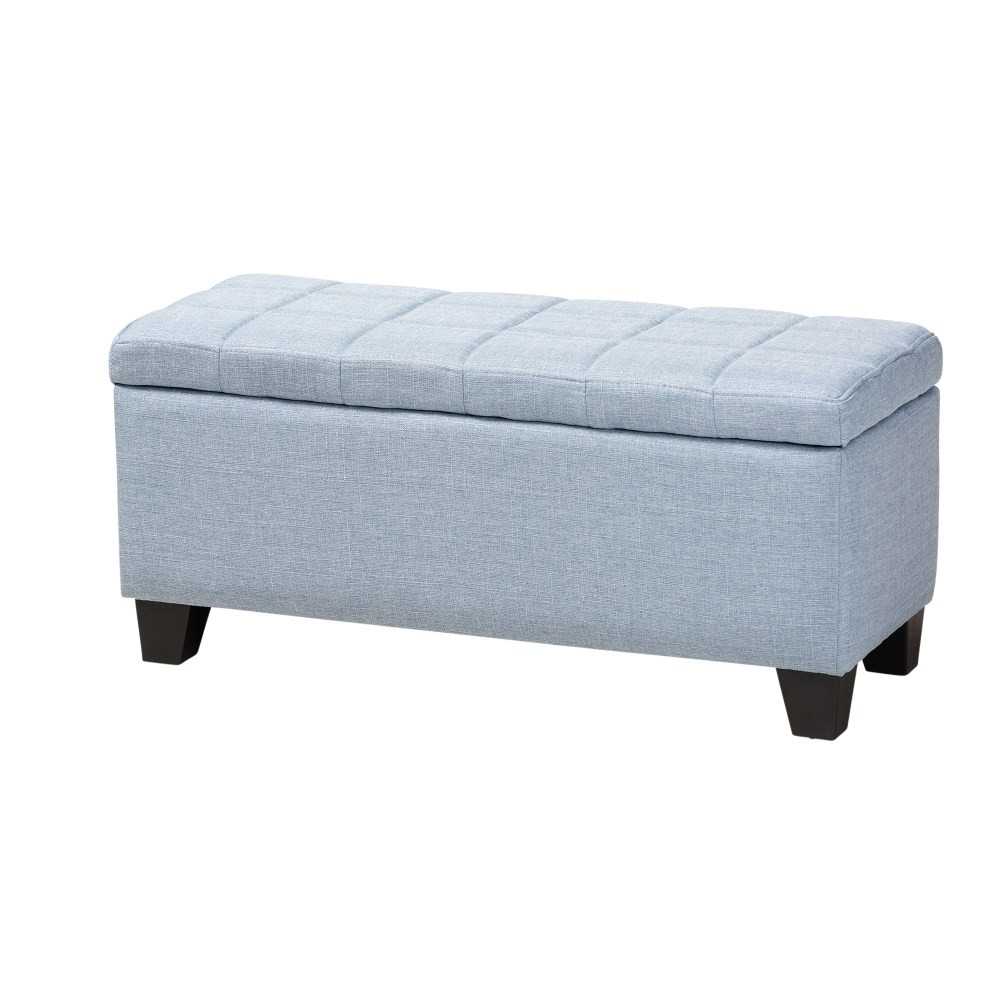 WHOLESALE INTERIORS, INC. Baxton Studio 2721-9275  Modern And Contemporary Upholstered Storage Ottoman, Light Blue