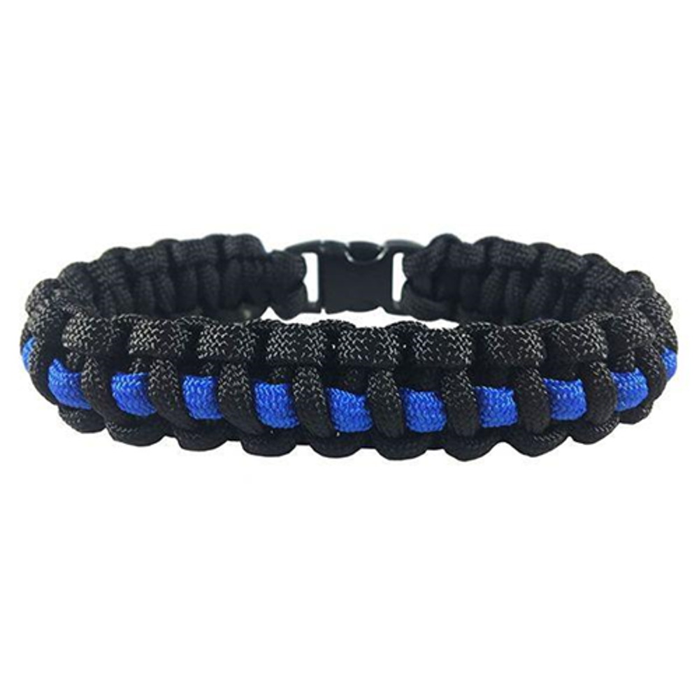Thin Blue Line TBL-PARA-8 Paracord Survival Bracelet, Thin Blue Line