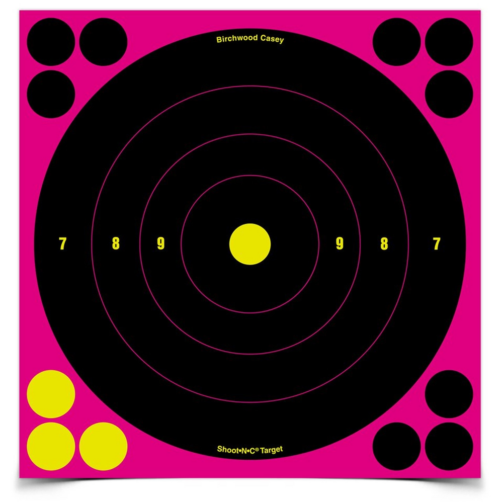 Birchwood Casey BC-34808 Shoot-N-C 8 Inch Pink Bull's-Eye, 6 Targets - 72 Pasters