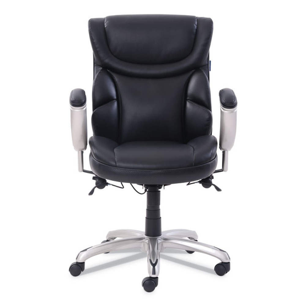 LF PRODUCTS PTE LTD SertaPedic® 49711BLK Emerson Task Chair, Supports Up to 300 lb, 18.75" to 21.75" Seat Height, Black Seat/Back, Silver Base