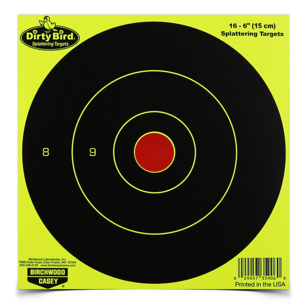 Birchwood Casey BC-35970 Dirty Bird 6 Inch Yellow Round Target