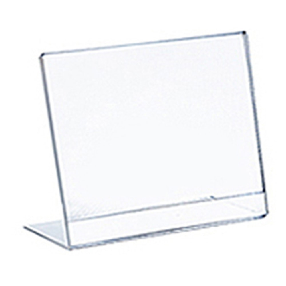 AZAR DISPLAYS 112738  L-Shaped Acrylic Sign Holders, 3-1/2in x 3-1/2in, Clear, Pack Of 10 Holders
