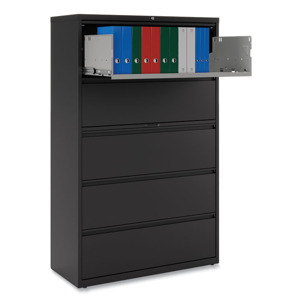 ALERA HLF4267BL Lateral File, 5 Legal/Letter/A4/A5-Size File Drawers, Black, 42" x 18.63" x 67.63"