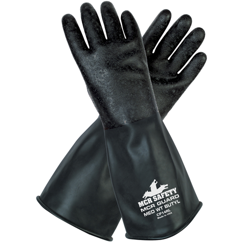 MCR Safety CP14RL Unsupported Butyl Glove,14, Rough Fin