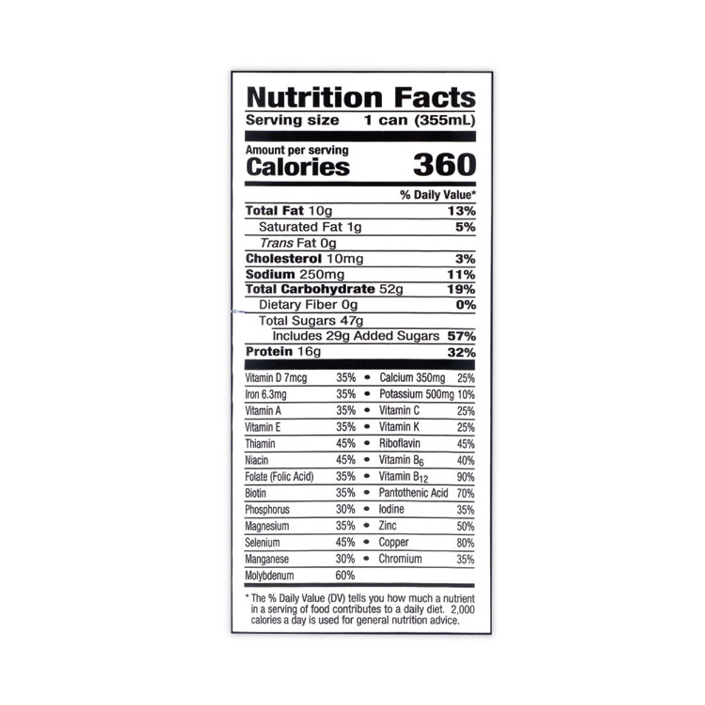 HARVEST HILL BEVERAGE COMPANY Nutrament® 20902579 Energy Nutrition Drink, Vanilla, 12 oz Can, 12/Carton