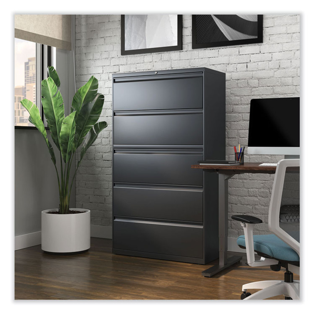 ALERA HLF3667CC Lateral File, 5 Legal/Letter/A4/A5-Size File Drawers, Charcoal, 36" x 18.63" x 67.63"