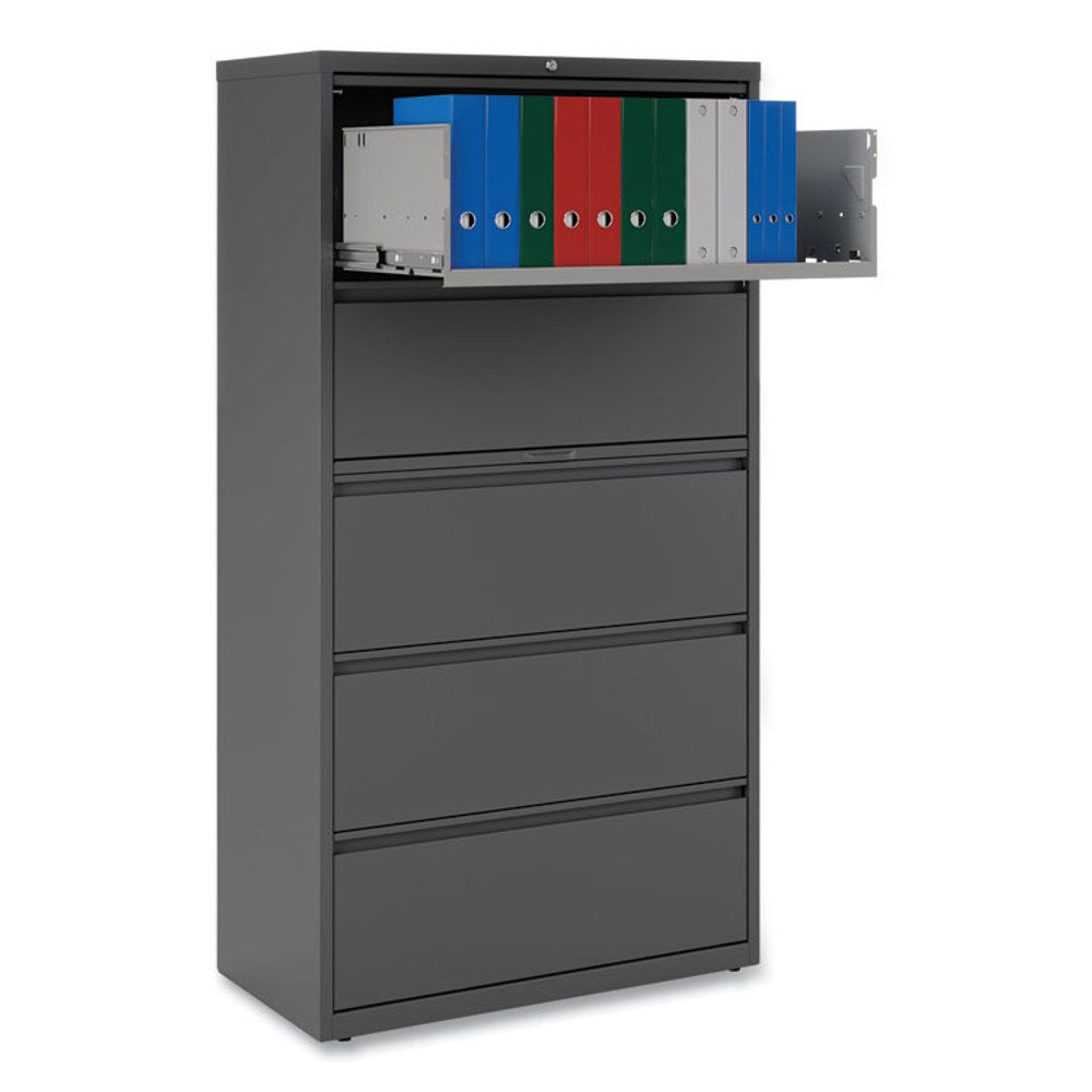 ALERA HLF3667CC Lateral File, 5 Legal/Letter/A4/A5-Size File Drawers, Charcoal, 36" x 18.63" x 67.63"