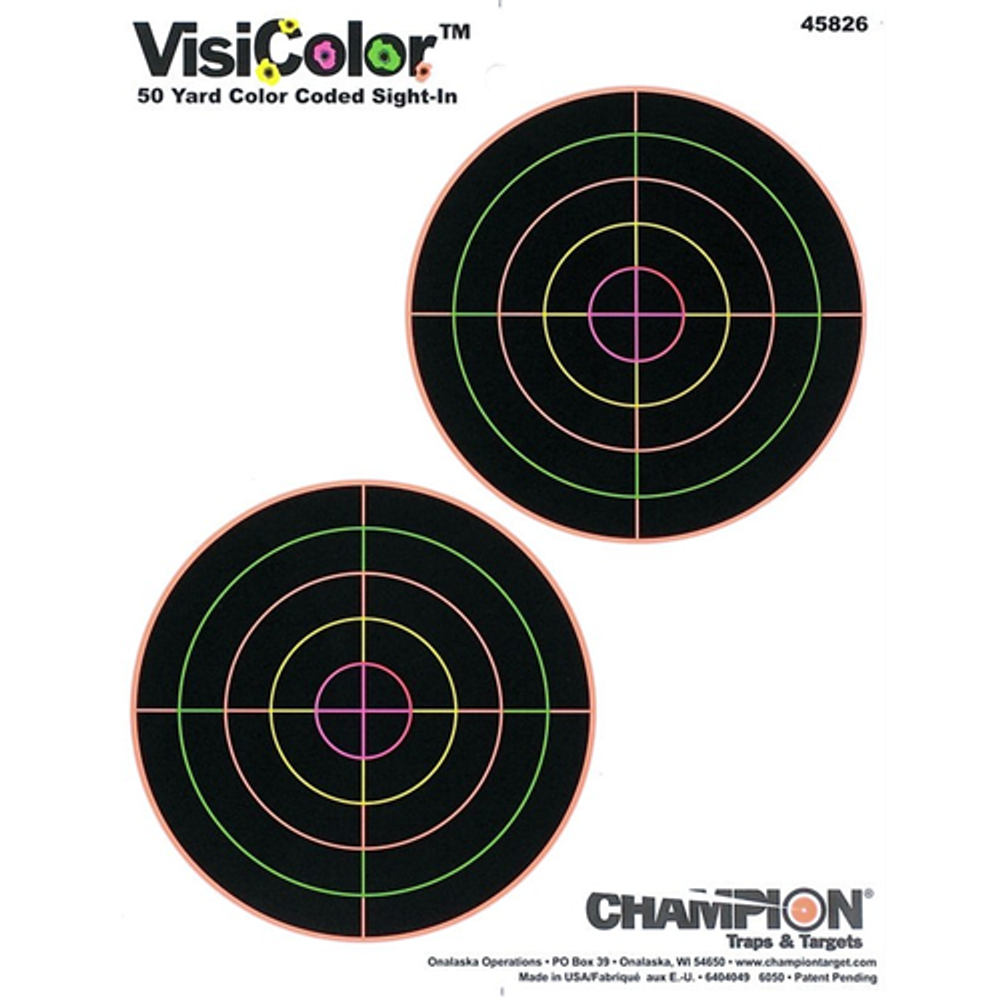 Champion Targets 45826 Champion Targets 45826 Adhesive Visicolor Targets, 5 Double Bullseye, 10 Pack