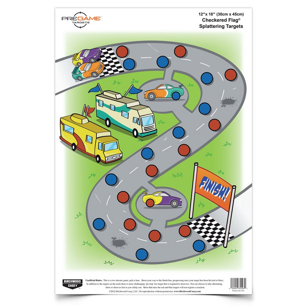 Birchwood Casey BC-35574 PREGAME 12 x 18 Inch Checkered Flag, 8 Targets