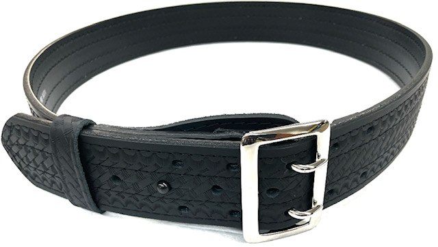 Perfect Fit 8001-HG-CH-32 2.25'' 4 Row Stitching Sam Browne Leather Belt w/ Chrome Buckle