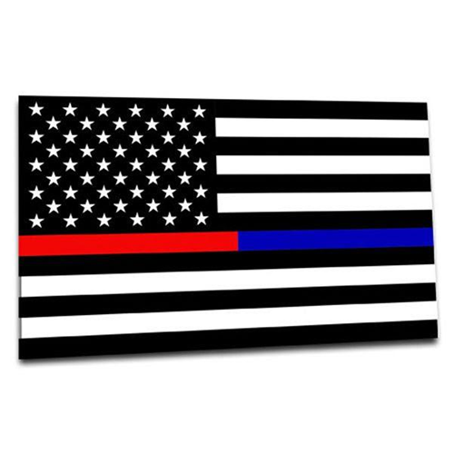 Thin Blue Line TRBL-S-AMERICAN-46 Thin Red and Blue Line American Sticker, 4 x 6 Inches