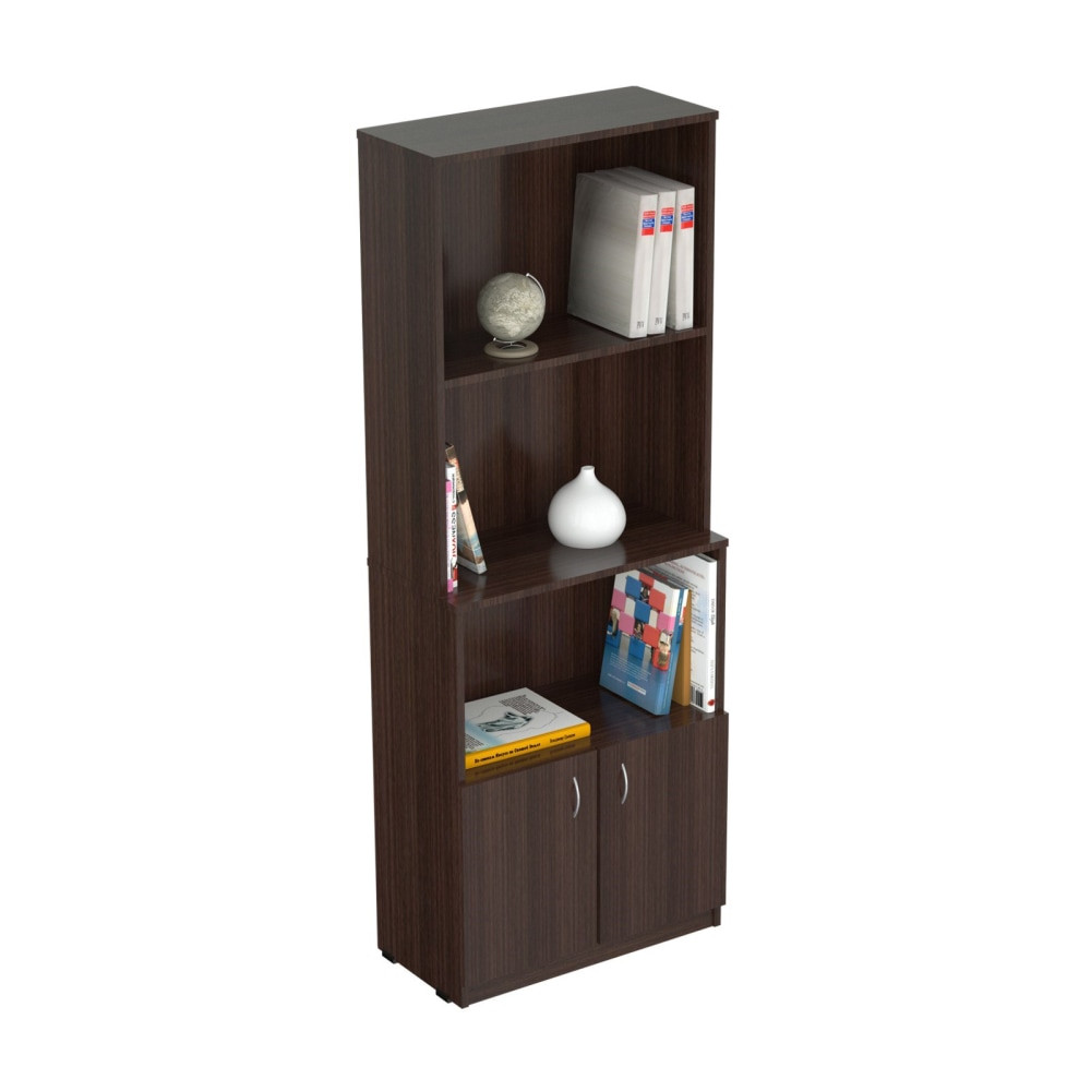 UNISAN Inval B2P-3805  63inH Bookcase With Storage Area, Espresso-Wengue