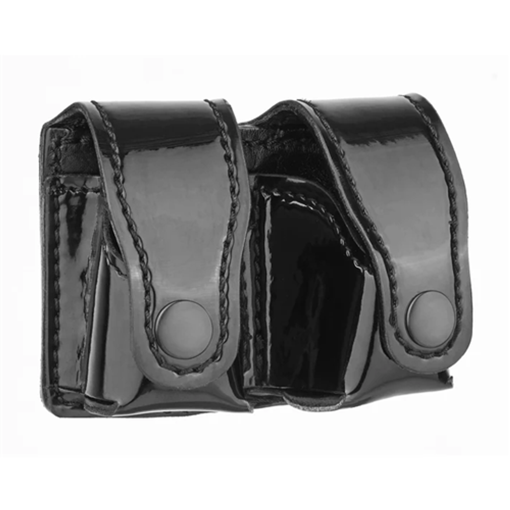 Dutyman 5831B Hi-Gloss Leather Revolver Speed Loader Holders