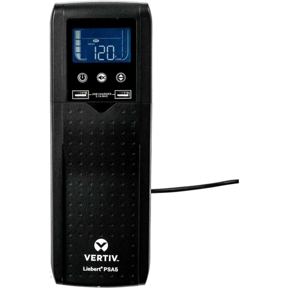 VERTIV Liebert PSA5-700MT120 Vertiv Liebert PSA5 UPS - 700VA/420W 120V | Line Interactive AVR Tower UPS - Battery Backup and Surge Protection | 10 Total Outlets | 2 USB Charging Port | LCD Panel | 3-Year Warranty | Energy Star Certified