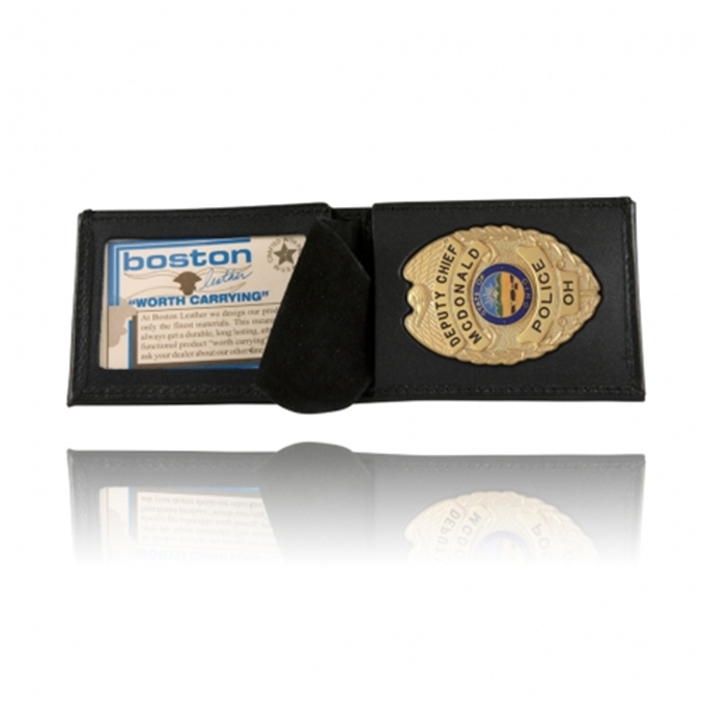 Boston Leather 250-S-5013-BRN Billfold Style Badge Wallet
