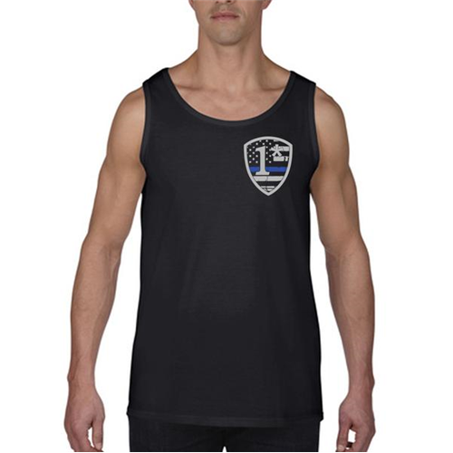 Thin Blue Line 1AS-TANK-BLACK-S Tank - 1 Asterisk, Thin Blue Line