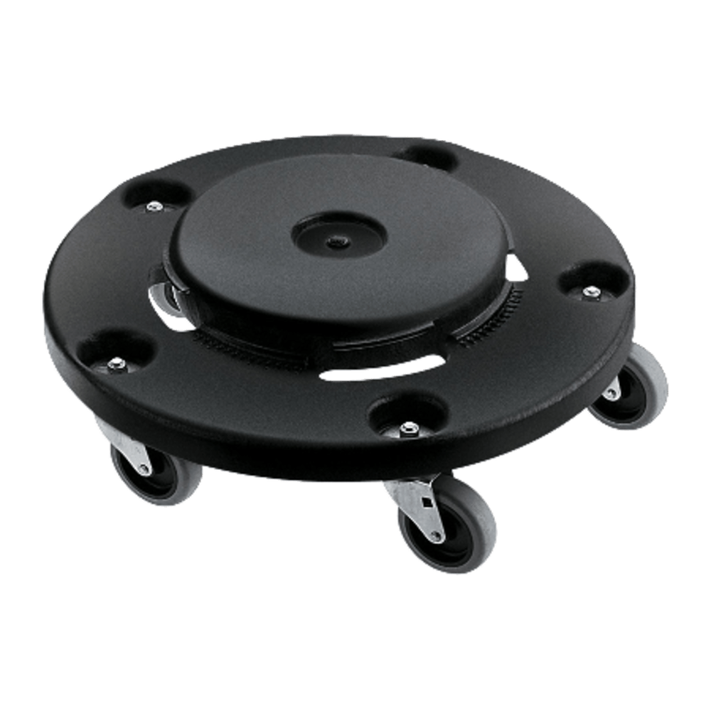 RUBBERMAID 264000BK  Brute Twist-On/Off Round Dolly, Black