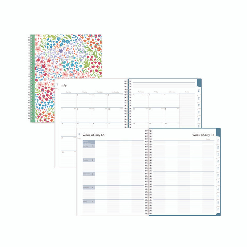 BLUE SKY 132002 Ditsy Dapple Light CYO Cover Weekly/Monthly Lesson Planner, 2024-2025, Nine Classes, Multicolor Cover, (144) 11 x 8.5 Pages