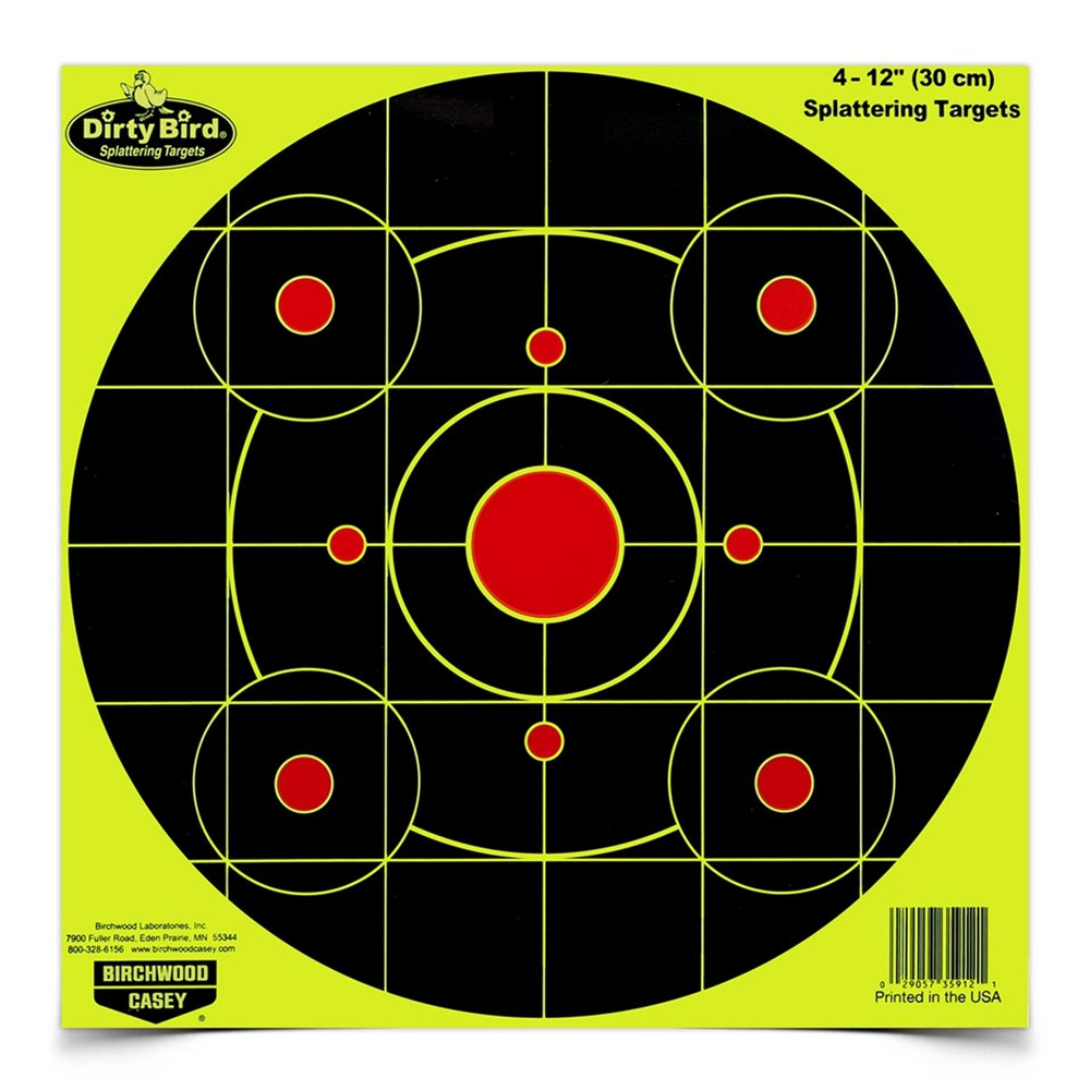 Birchwood Casey BC-35912 Dirty Bird 12 Inch Yellow Round Sight-In Target