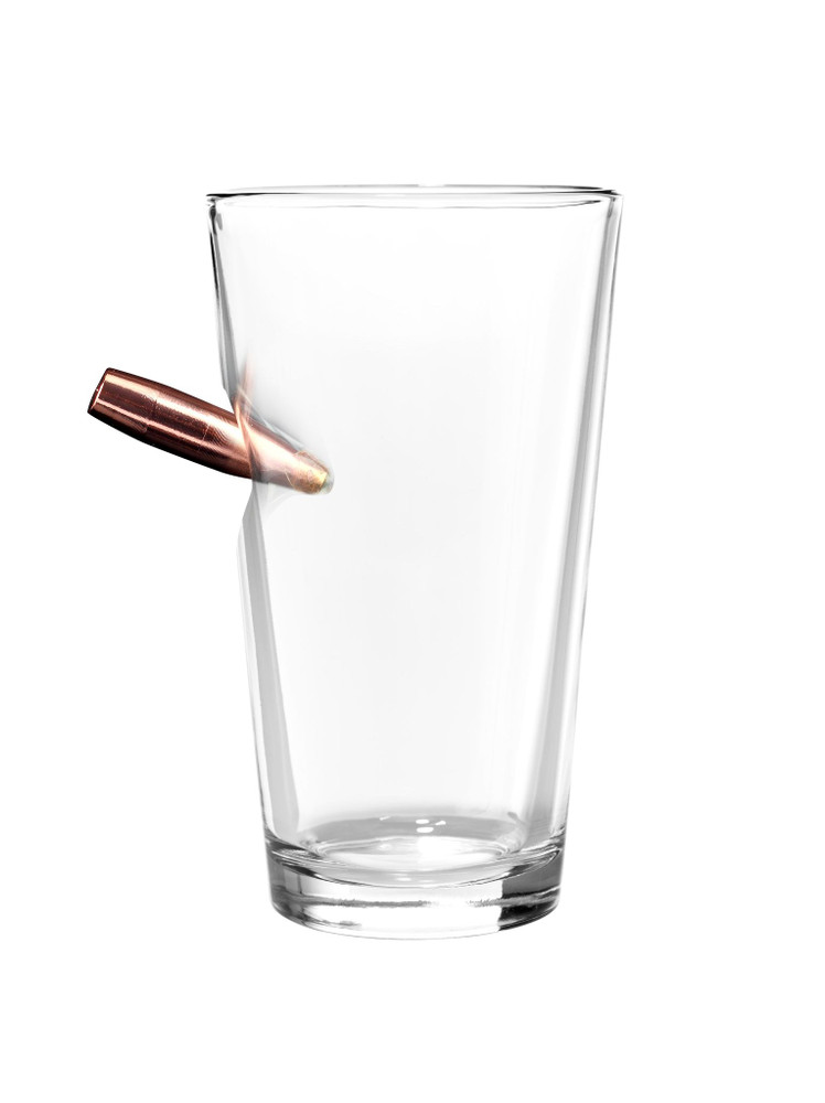 Caliber Gourmet CBG-LMS-PINT-G Last Man Standing - Pint Glass w/ Bullet