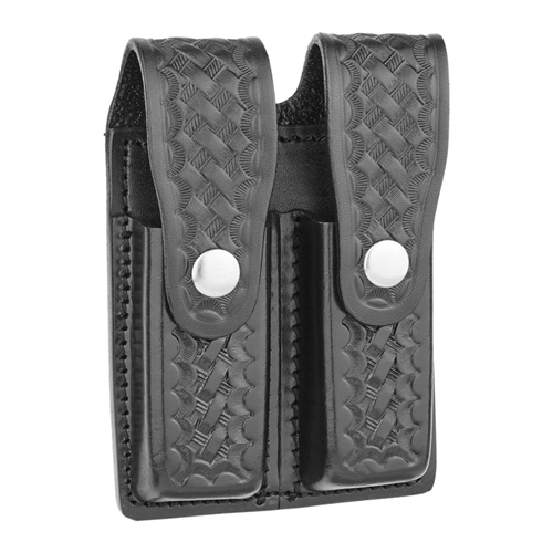 Dutyman 8521SN Basketweave Leather Double Magazine Holder for 9MM