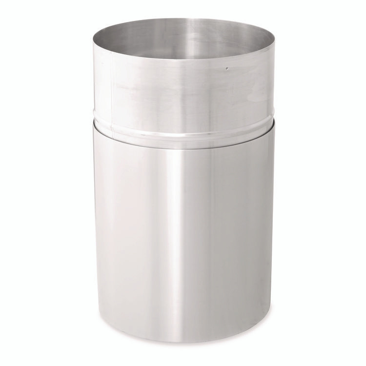 RUBBERMAID COMMERCIAL PROD. AOT35SANL Atrium Aluminum Container with Liner, 35 gal, Aluminum, Satin Aluminum