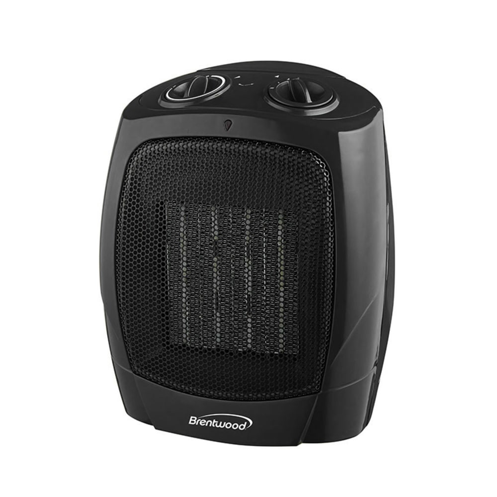 TODDYs PASTRY SHOP Brentwood 99597874M  H-C1601 Portable Ceramic Space Heater And Fan, 8-1/2in x 9in, Black