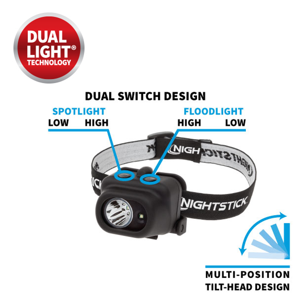 Nightstick NSP-4608B Dual-Light Multi-Function Headlamp