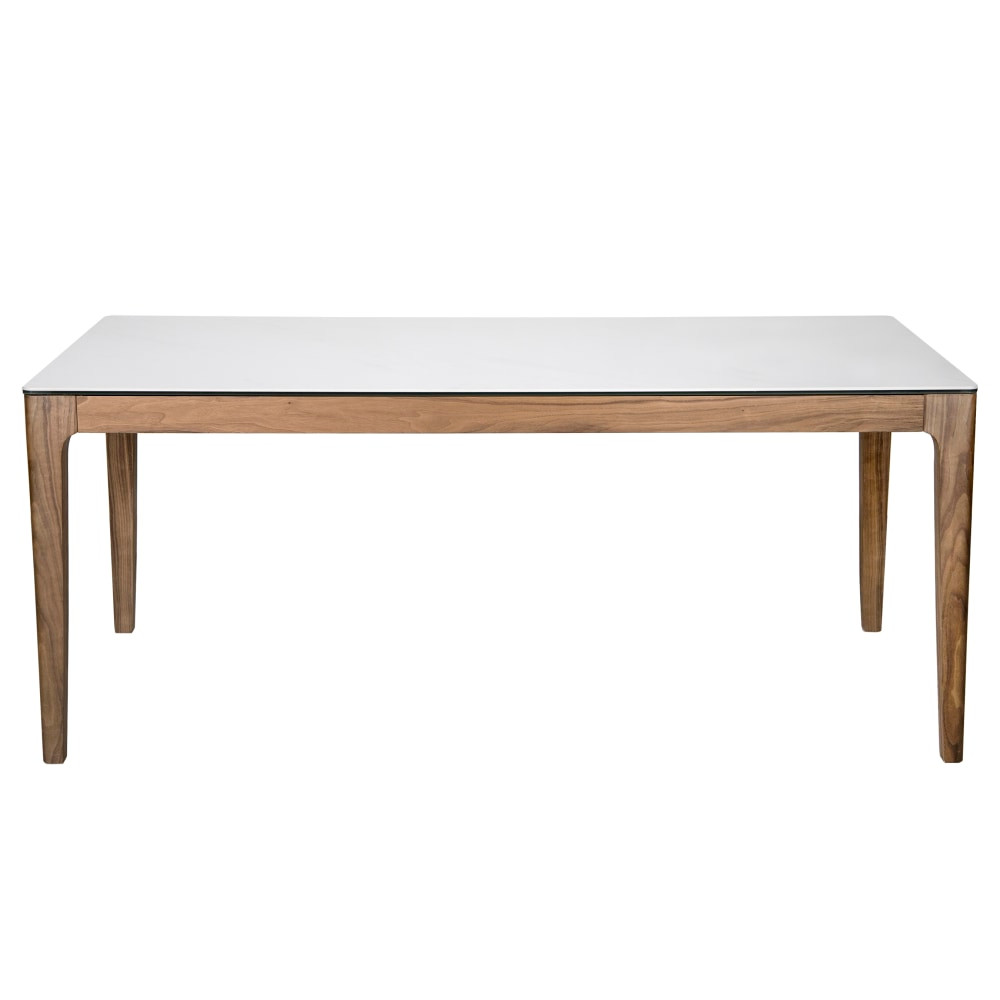 EURO STYLE, INC. 38938WHT-KIT Eurostyle Haldis Dining Table, 29-1/2inH x 70-7/8inW x 35-2/5inD, White/Walnut