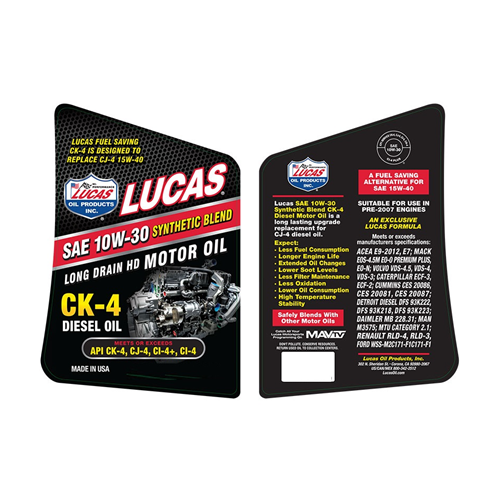 Lucas Oil 10283 SAE 10W-30 Synthetic Blend CK-4 Diesel Oil