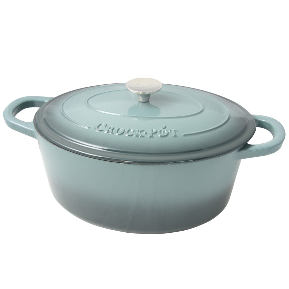 GIBSON OVERSEAS INC. 995100767M Crock-Pot Artisan 7-Quart Enameled Cast Iron Dutch Oven, Slate Gray