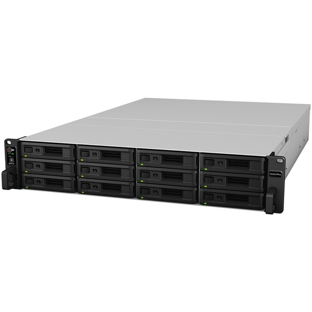 SYNOLOGY AMERICA CORP. RS3621RPXS Synology RackStation RS3621RPxs SAN/NAS Storage System - Intel Xeon D-1531 -  2.20 GHz - 12 x HDD Supported - 0 x HDD Installed - 12 x SSD Supported - 0 x SSD Installed - 8 GB RAM - Serial ATA Controller