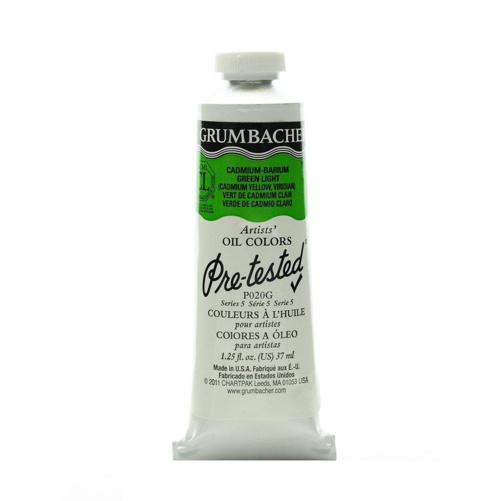 KOH-I-NOOR RAPIDOGRAPH, INC. P020G Grumbacher P020 Pre-Tested Artists Oil Colors, 1.25 Oz, Cadmium Barium Green Light