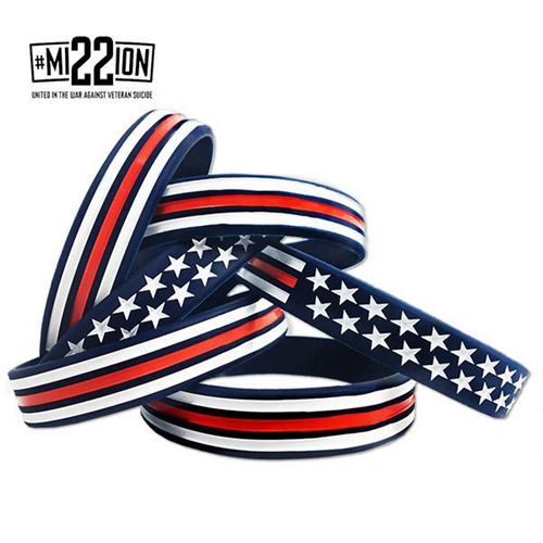 Thin Blue Line RWB-AM-BR Red, White, and Blue American Flag Bracelet
