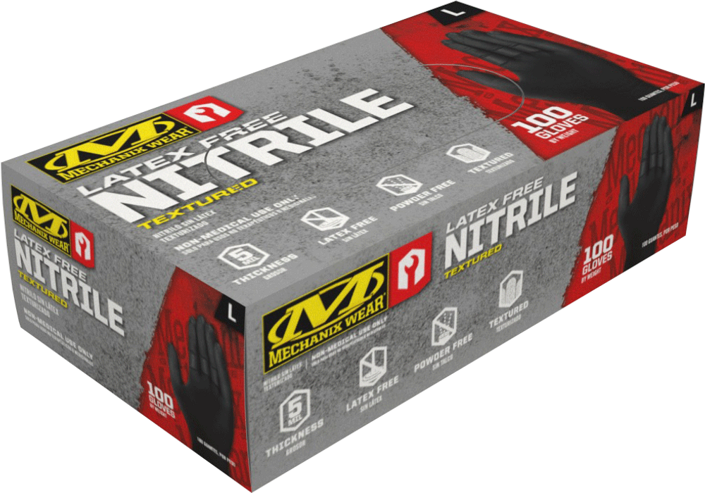Mechanix Wear D13-05-009-100 5 Mil Heavy Duty Black Nitrile Gloves - 100 Pack