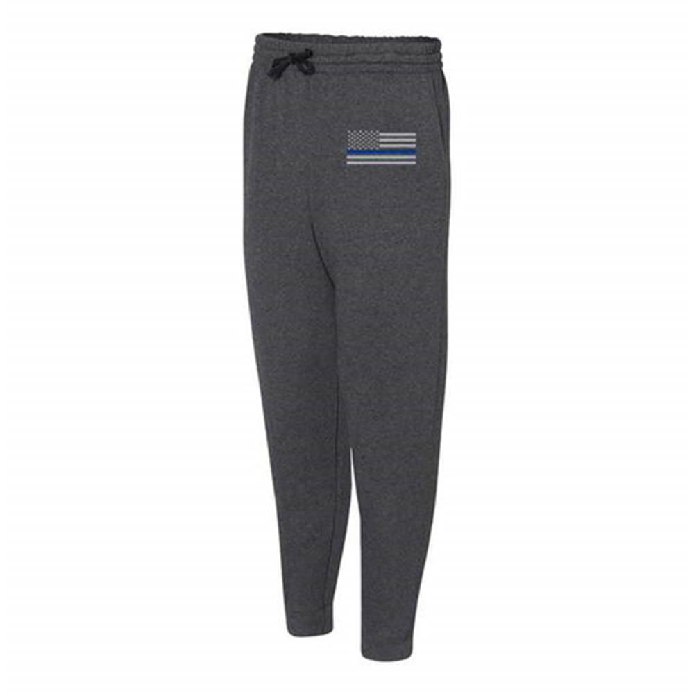 Thin Blue Line FLAG-TBL-JOGGERS-CHARC-XXL Joggers - Thin Blue Line, Classic Flag