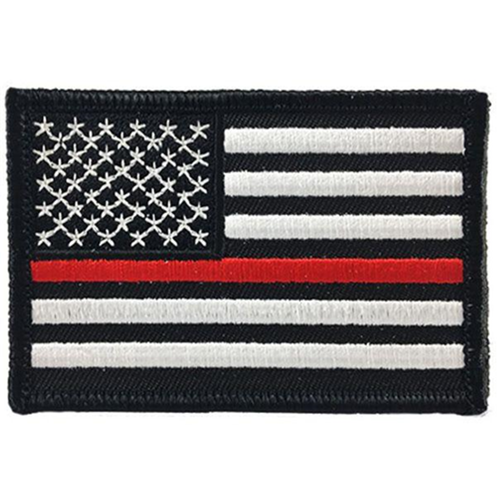 Thin Blue Line TRL-P-SEW Thin Red Line American Flag Patch, 2 x 3 Inches, Sew On