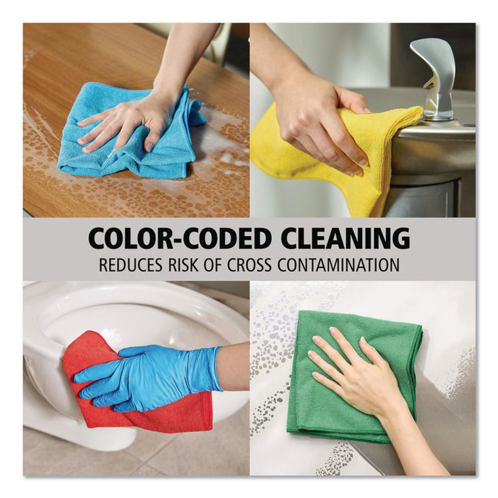 RUBBERMAID COMMERCIAL PROD. 1820579 Microfiber Cleaning Cloths, 12 x 12, Blue, 24/Pack