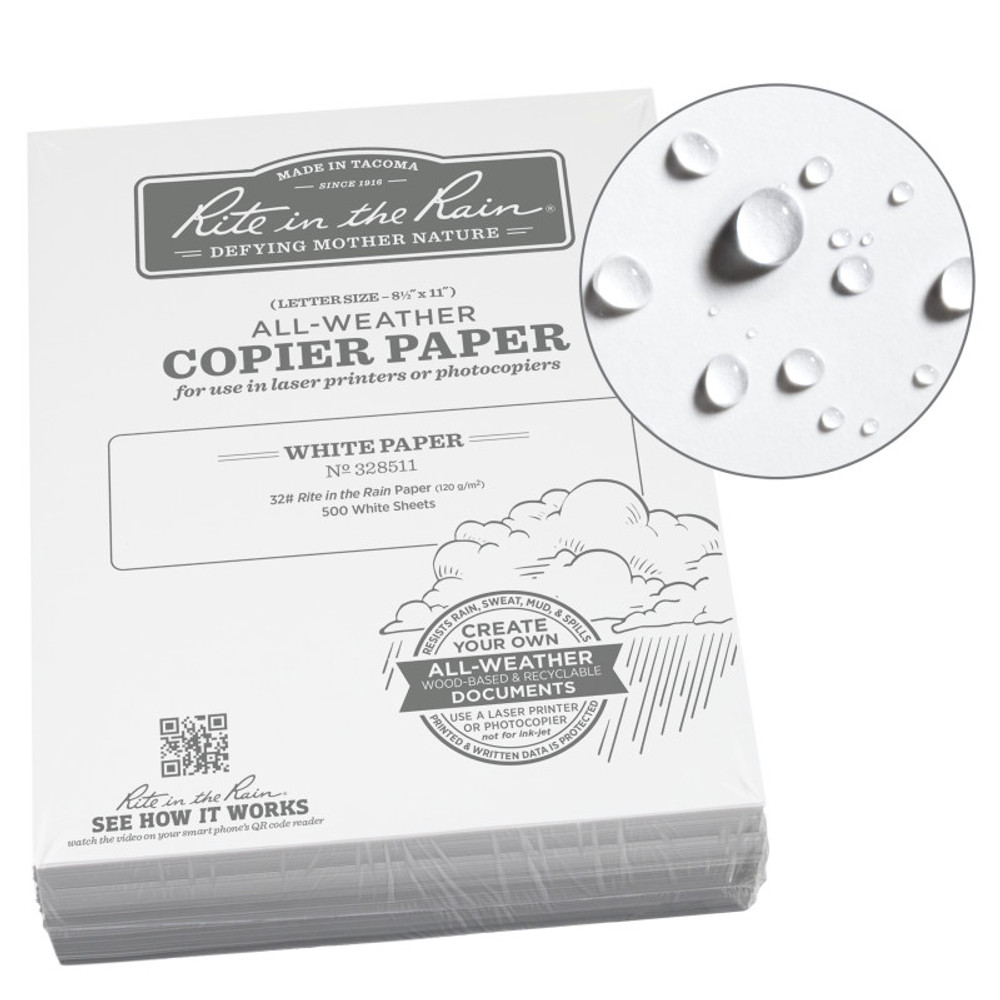 Rite in the Rain 328511 Printer Paper - 32# Ledger - 8.5 x 11 White