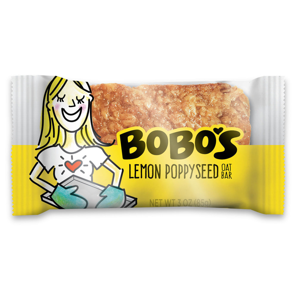 SIMPLY DELICIOUS, INC. 114-D-IN BoBos Oat Bars, Lemon Poppyseed, 3.5 Oz, Box of 12 Bars