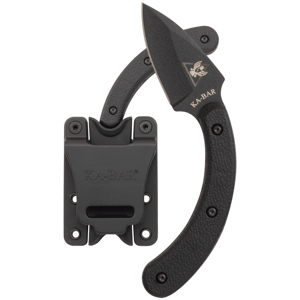 Ka-Bar 1494 Tdi Ladyfingerblack Hard Plastic Sheath, Black Clip, Str Edge