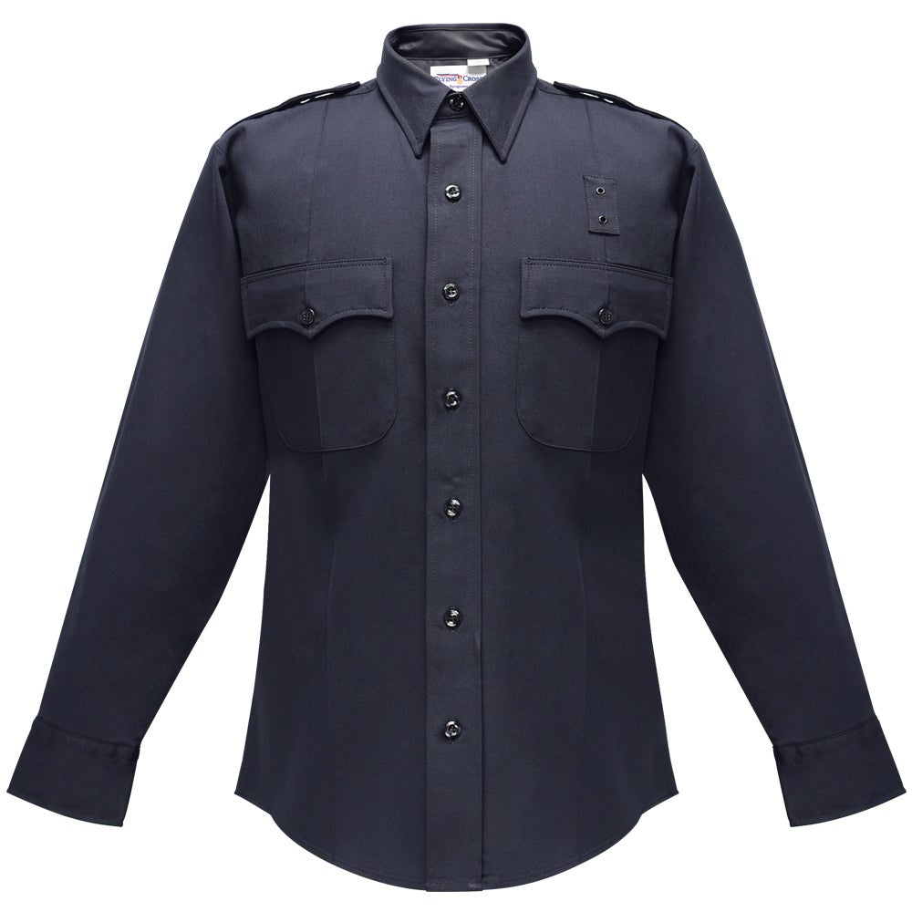 Flying Cross 48W39 86 17.5 34/35 Deluxe Tactical Long Sleeve Shirt w/ Com Ports - LAPD Navy