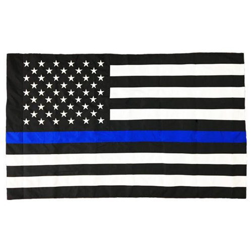 Thin Blue Line HB-AMERICAN-3X5 House Flag/Pole Hem - Thin Blue Line American Flag, 3 x 5 Ft