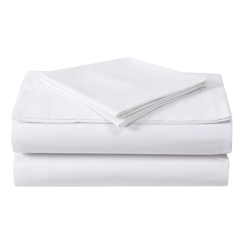 Ensure guests enjoy a night of luxury when they sleep on 1888 Mills Lotus Extra-Deep Full Fitted Sheets. The Egyptian cotton blend offers strength and softness for support and comfort.  Egyptian cotton blend offers strength and softness.  250-thread count is comfortable all night.  Stands up to multiple washes in commercial use.  This product is heavy and/or oversized and may need more than one person to handle.